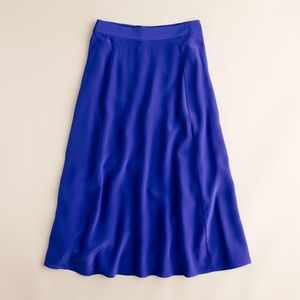 JCrew Navy Liquid silk skirt